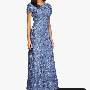 Alex Marie Light Blue Lace Maxi Dress